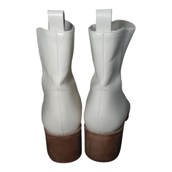 Steve Madden White Leather Ankle Cowboy Boots EUC Size 10 - Picture 3 of 5